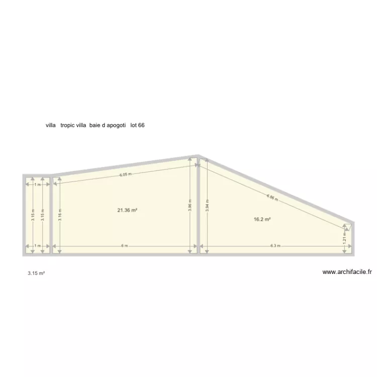 lot 66 villa tropic. Plan de 