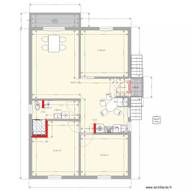 Maison des potiers Version 4. Plan de 