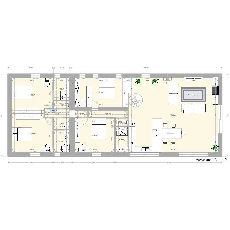 loft avec extension. Plan de 0 pièce et 0 m2