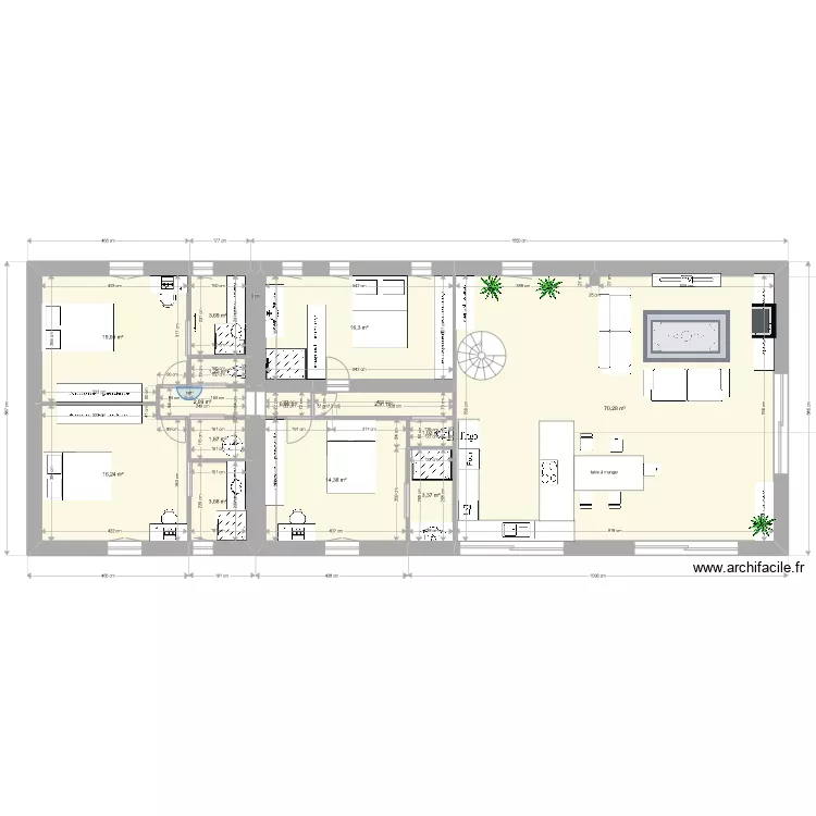 loft avec extension. Plan de loft avec extension. Plan de