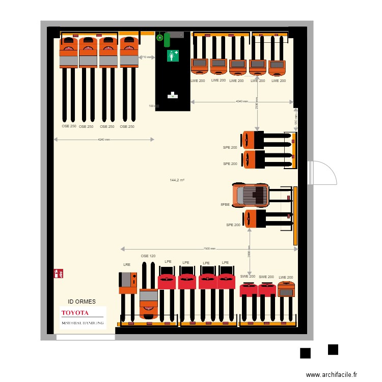 ID ORMES. Plan de 1 pièce et 144 m2