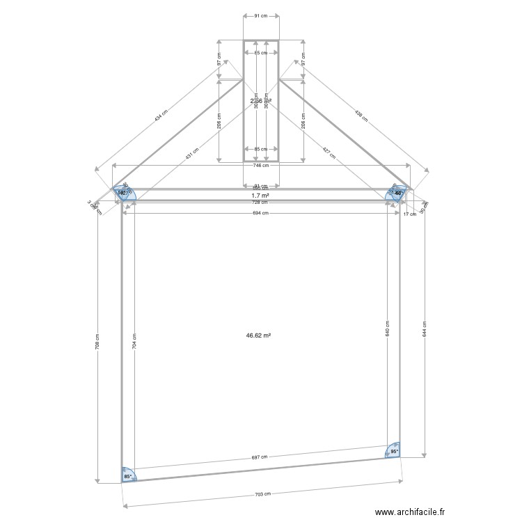 Facade ouest. Plan de 0 pièce et 0 m2