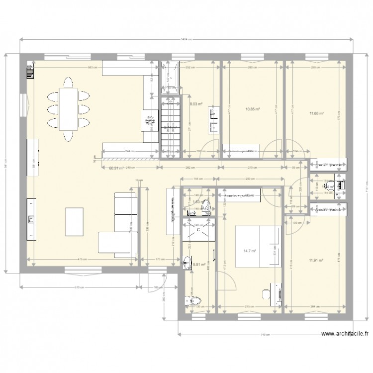 plan L. Plan de 0 pièce et 0 m2