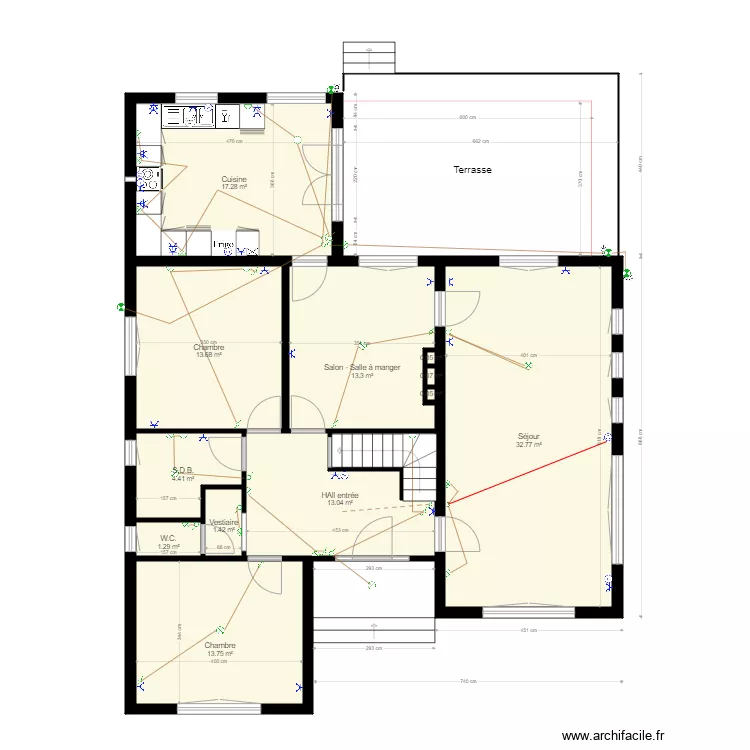 41 r latour rez - Veranda. Plan de 