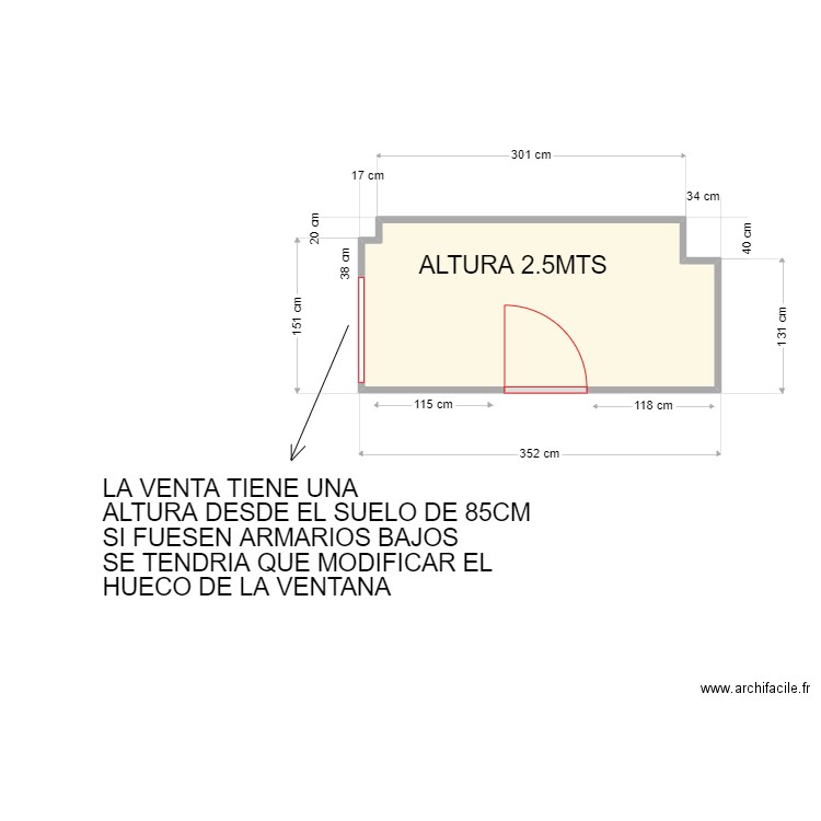 ALICIA LAORDEN COCINA. Plan de 1 pièce et 5 m2