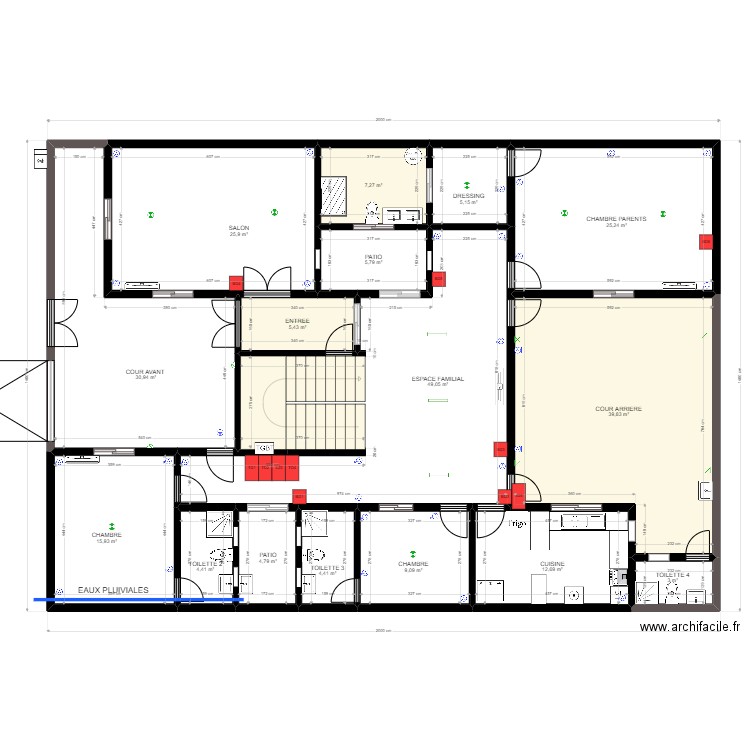 PROJ KMG1 RESEAU ELECTRIQUE. Plan de 29 pièces et 424 m2