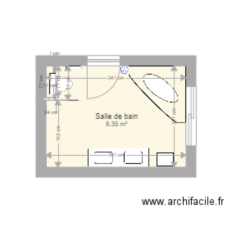 Salle de bain - Plan dessiné par SKLERIJENN