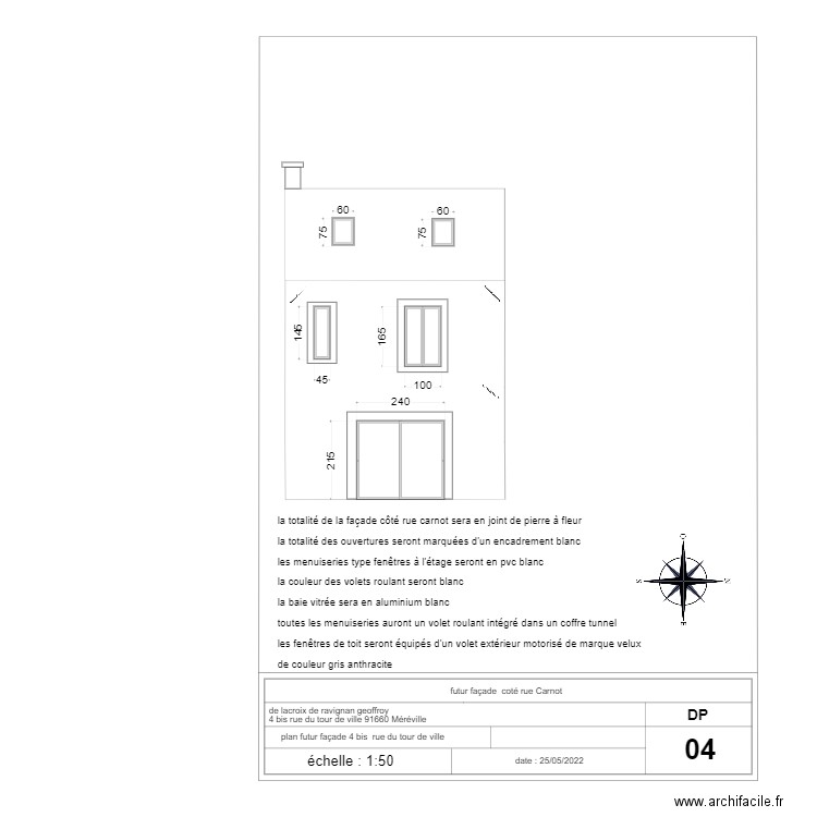 futur façade finale  ARRIERE  JJ CHRIS . Plan de 0 pièce et 0 m2