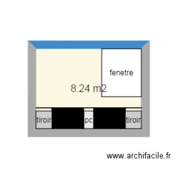 mur bureau. Plan de 0 pièce et 0 m2