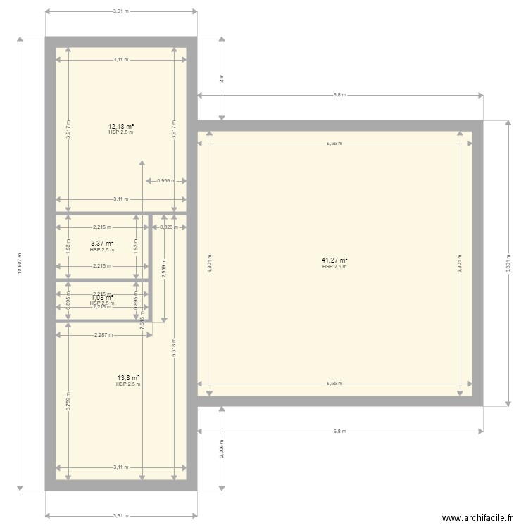 SCHMIEL. Plan de 5 pièces et 73 m2