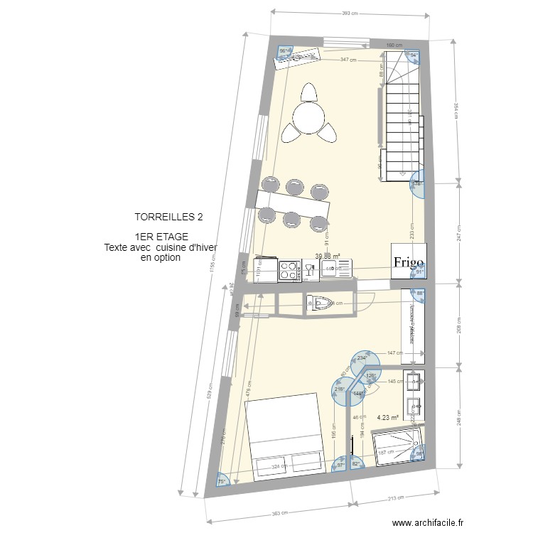 torreilles  2 1er etage avec cuisine. Plan de 0 pièce et 0 m2