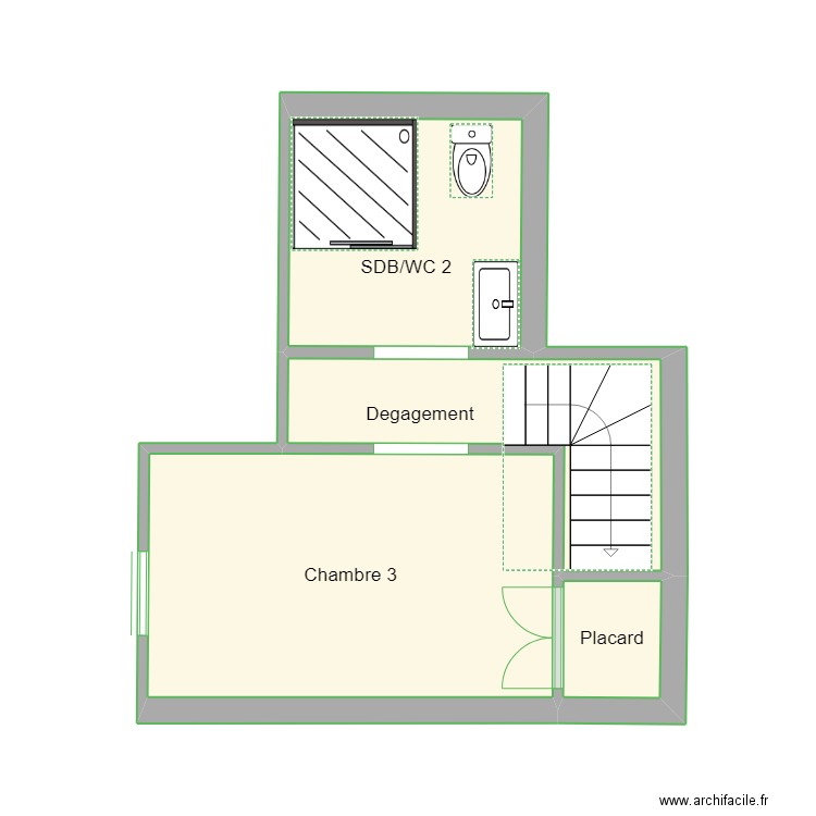 levallois. Plan de 4 pièces et 19 m2