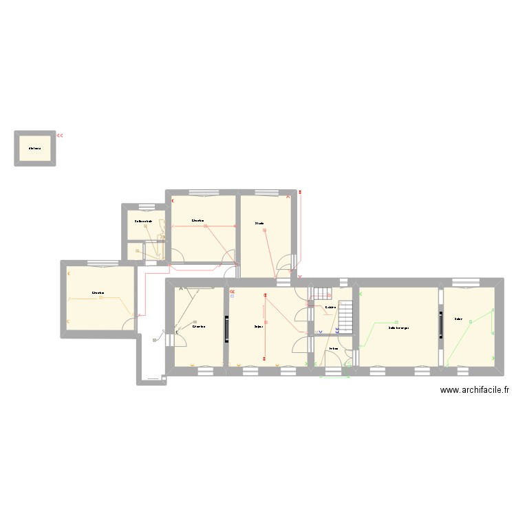 Circuits2. Plan de 12 pièces et 144 m2