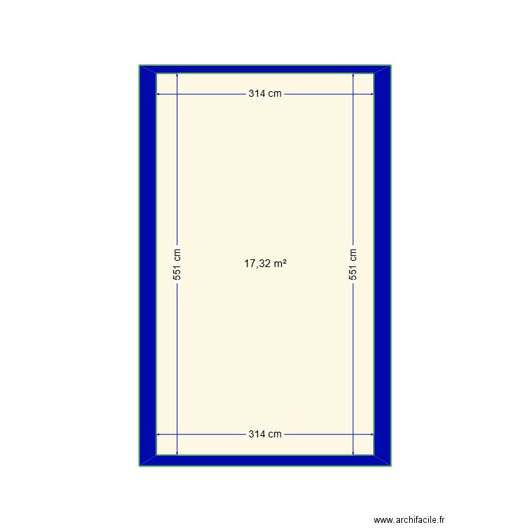 chambre a. Plan de 1 pièce et 17 m2