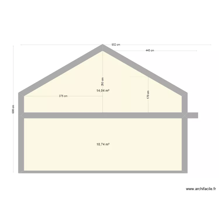 coupe droite. Plan de 