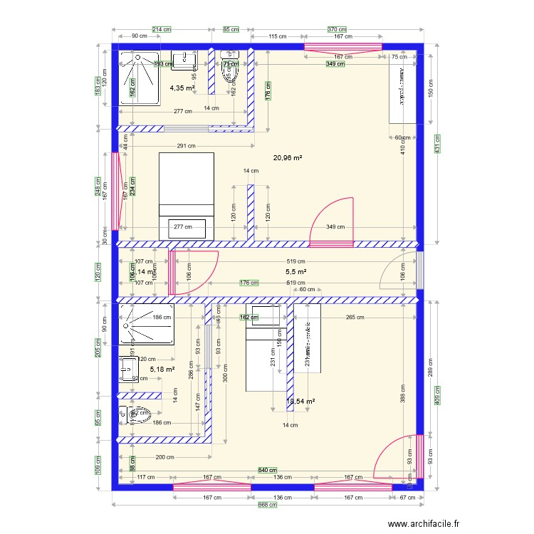 STUDIO 1 ET 2  V 001 16 07 2021. Plan de 0 pièce et 0 m2