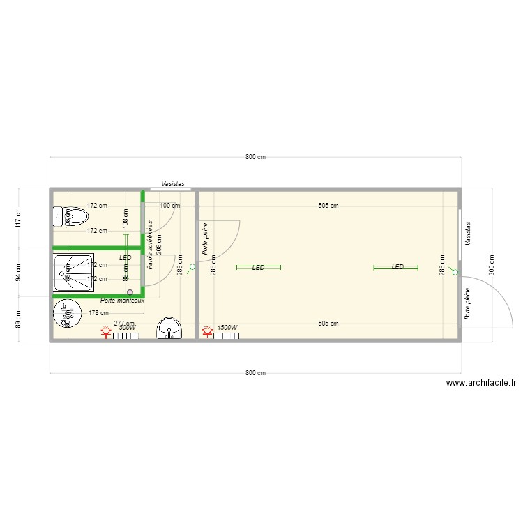 Sanitaire 8/3. Plan de 0 pièce et 0 m2