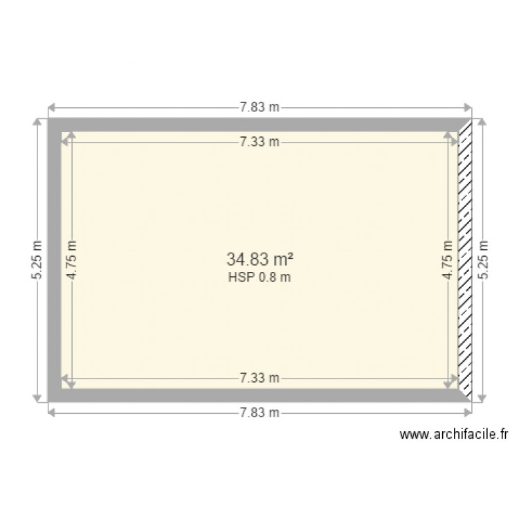 t Plan de maison. Plan de 1 pièce et 35 m2