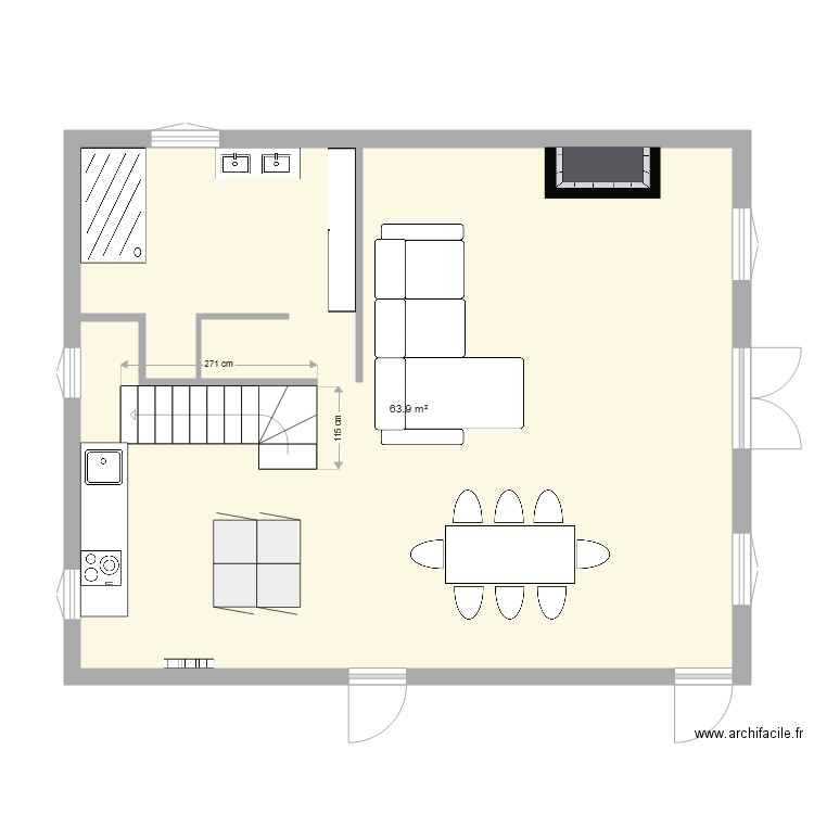 Habitation RDC. Plan de 0 pièce et 0 m2