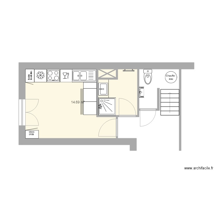 SdB RdC après travaux. Plan de 0 pièce et 0 m2