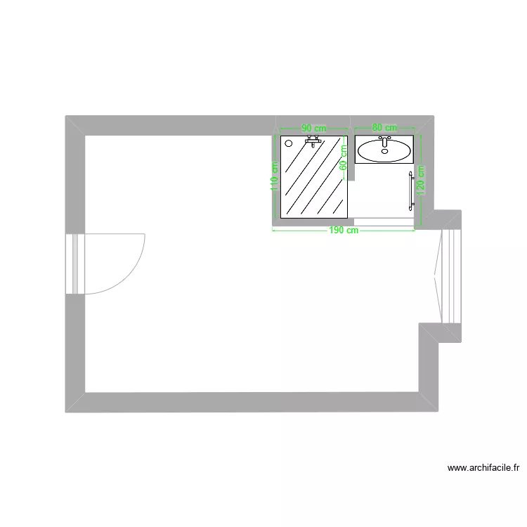 CHAMBRE FOYER . Plan de 
