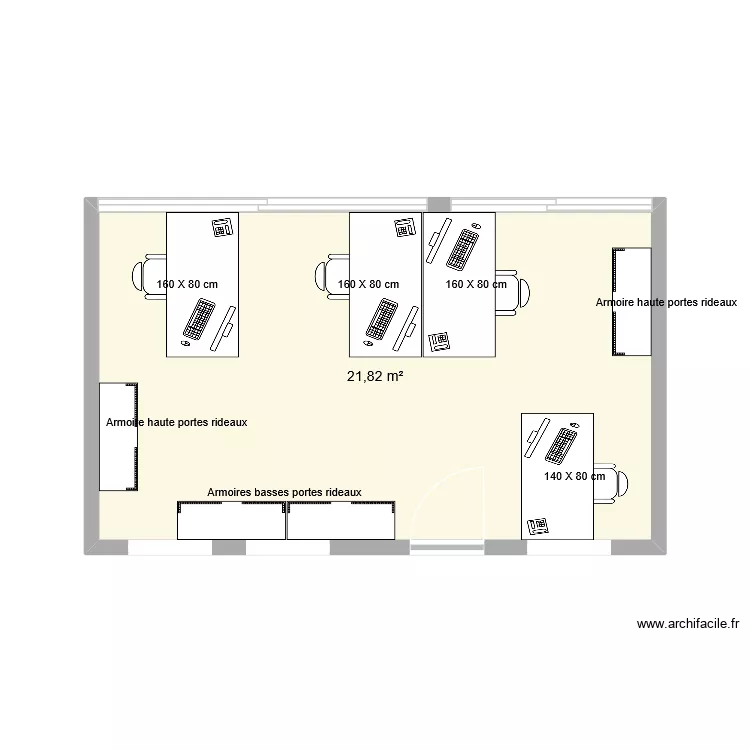 Bureau. Plan de 1 et 22 m² Bureau. Plan de 1 et 22 m²