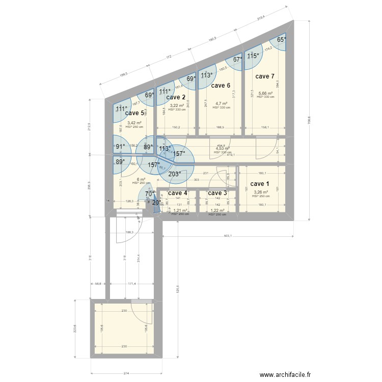 plan 7 caves. Plan de 0 pièce et 0 m2
