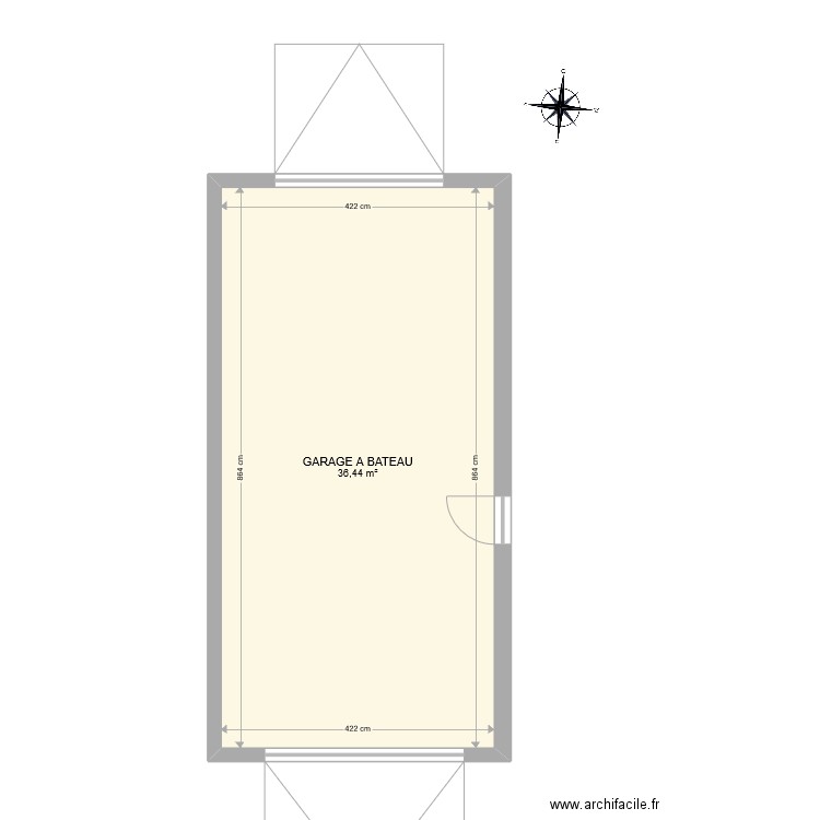 GARAGE BATEAU ACTUEL. Plan de 1 pièce et 36 m2