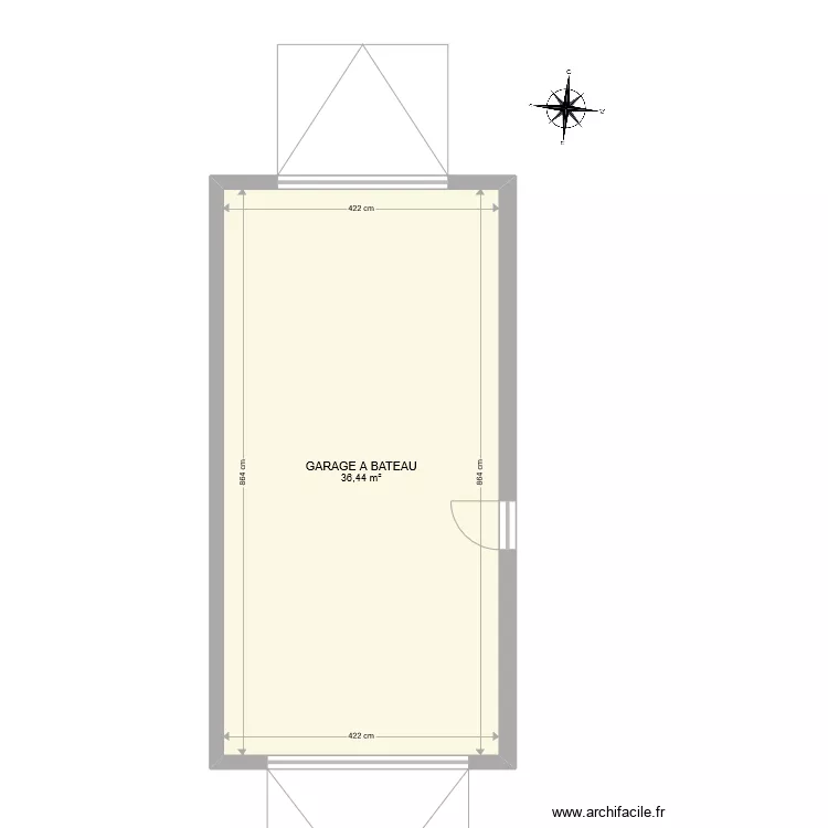 GARAGE BATEAU ACTUEL. Plan de 