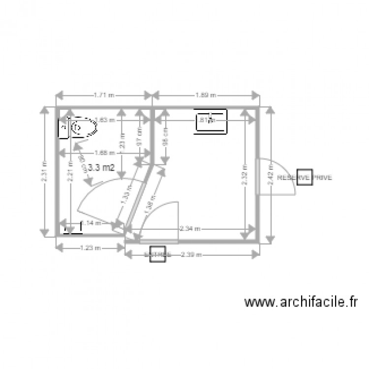 SANITAIRES LA TONNELLERIE PROJET. Plan de 0 pièce et 0 m2