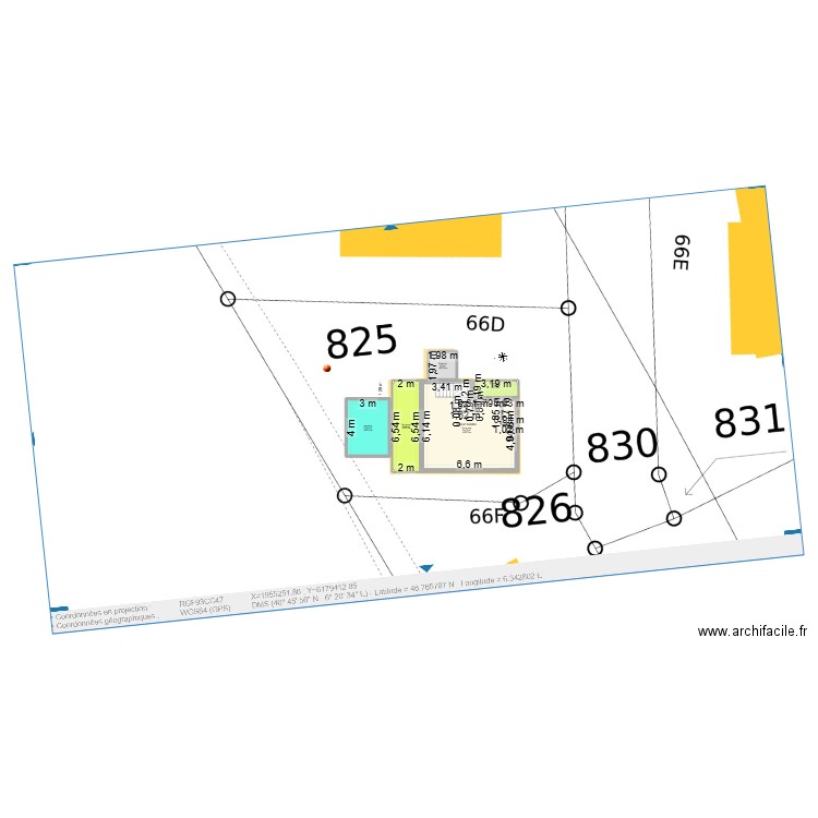 masse cc. Plan de 5 pièces et 69 m2
