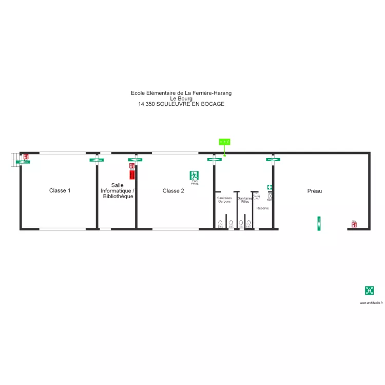 Ecole de La Ferri&egrave;re Harang. Plan de 