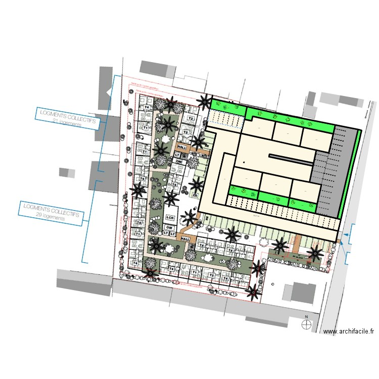 RAVATE ST JO SEMI COLLECTIF. Plan de 19 pièces et 2989 m2