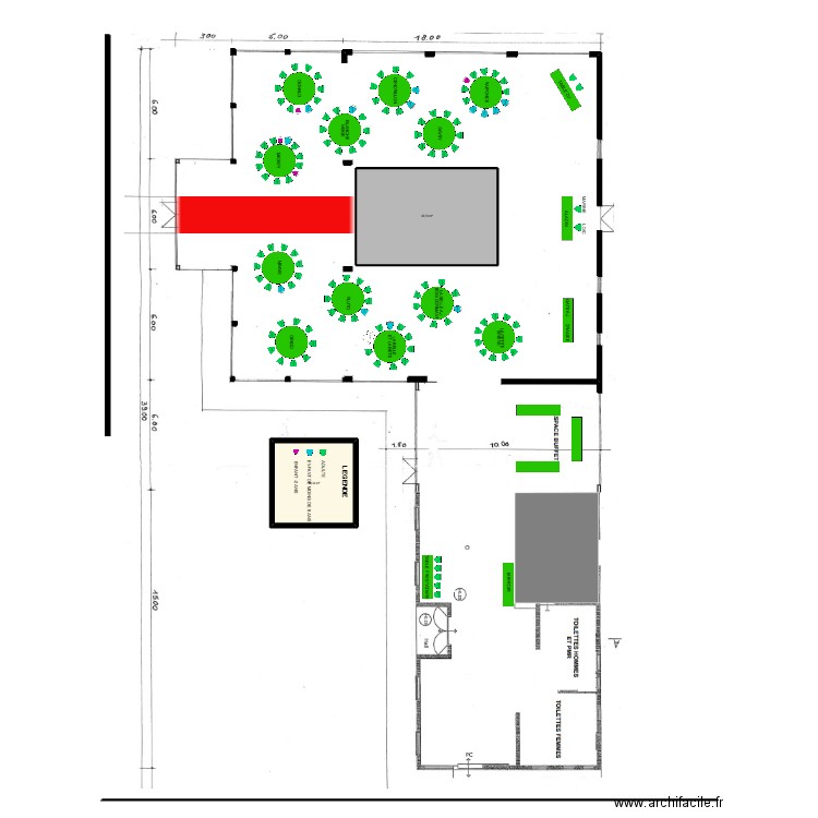 PLAN MARIAGE. Plan de 2 pièces et 60 m2