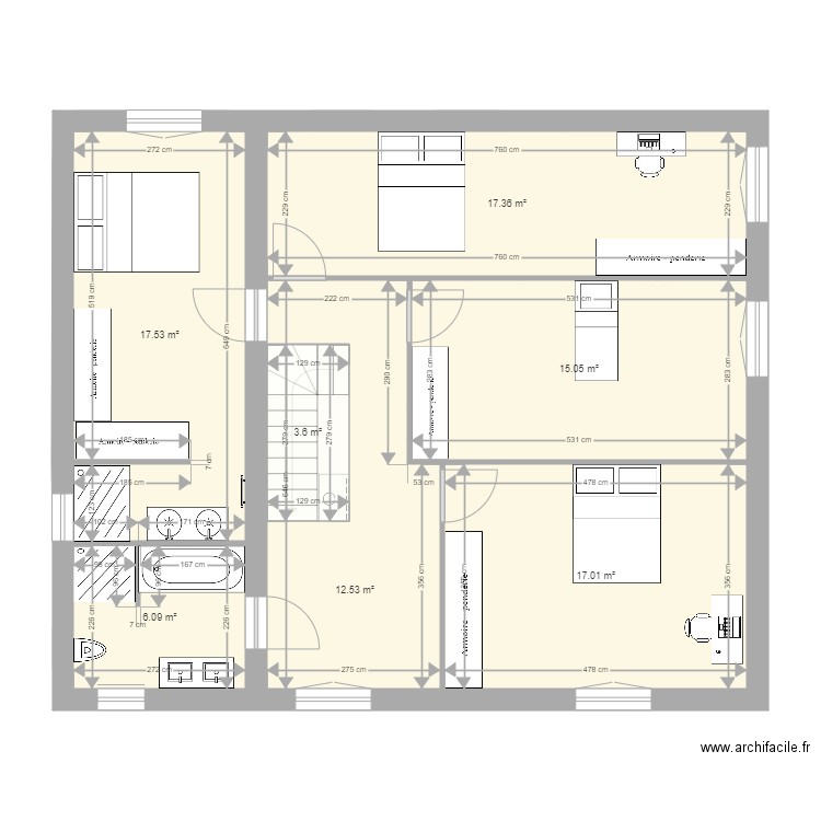 Maison 1 étage et garage. Plan de 0 pièce et 0 m2