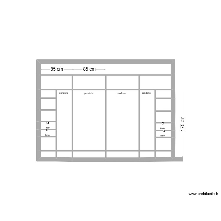 placard pruniaux. Plan de 27 pièces et 8 m2