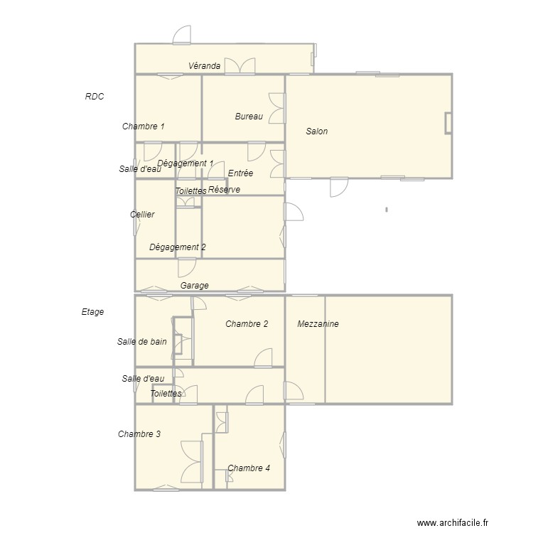 Croquis TEILHET. Plan de 27 pièces et 52 m2