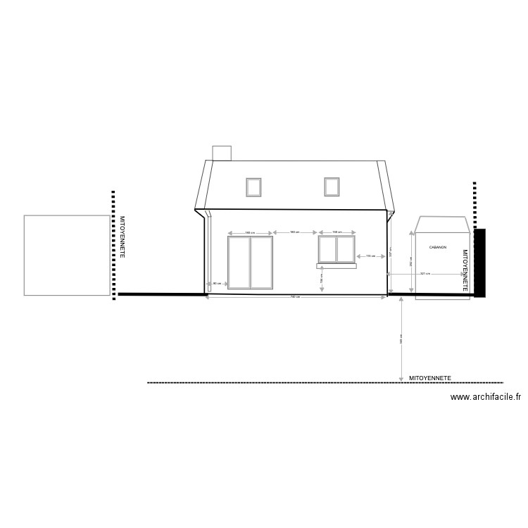 FACADE COTE JARDIN PROJET. Plan de 0 pièce et 0 m2