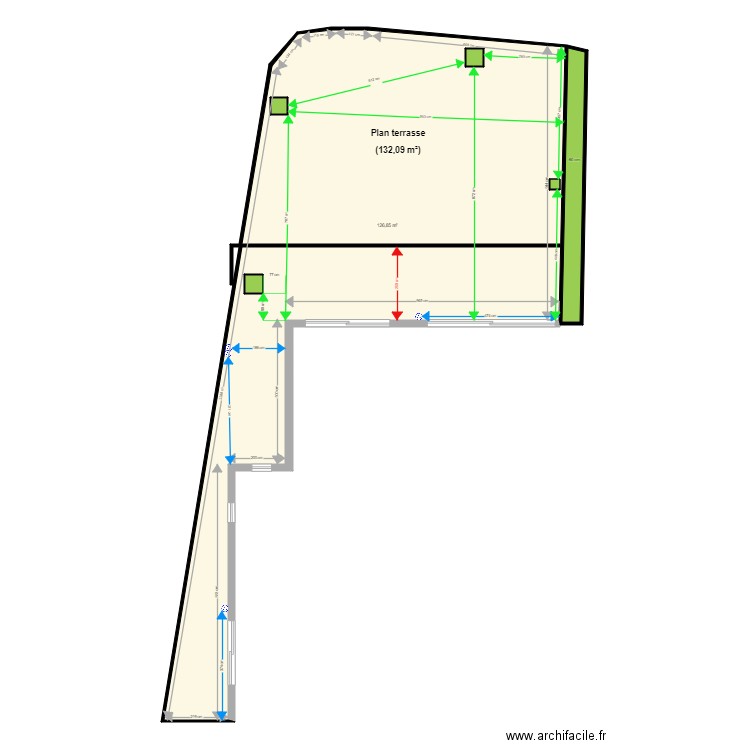 Plan terrasse COTTIAUX. Plan de 6 pièces et 134 m2