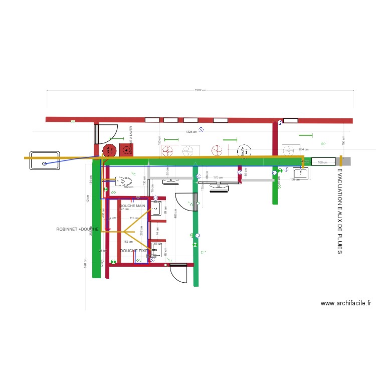 Modification  PLOMBERIE. Plan de 0 pièce et 0 m2