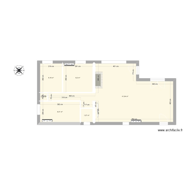 luc. Plan de 6 pièces et 66 m2