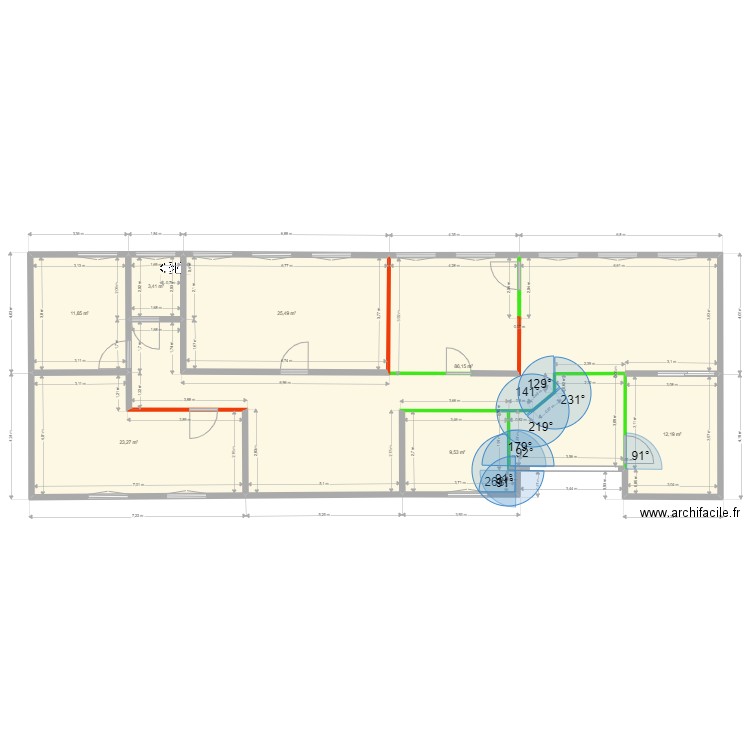 treso p/y. Plan de 7 pièces et 172 m2