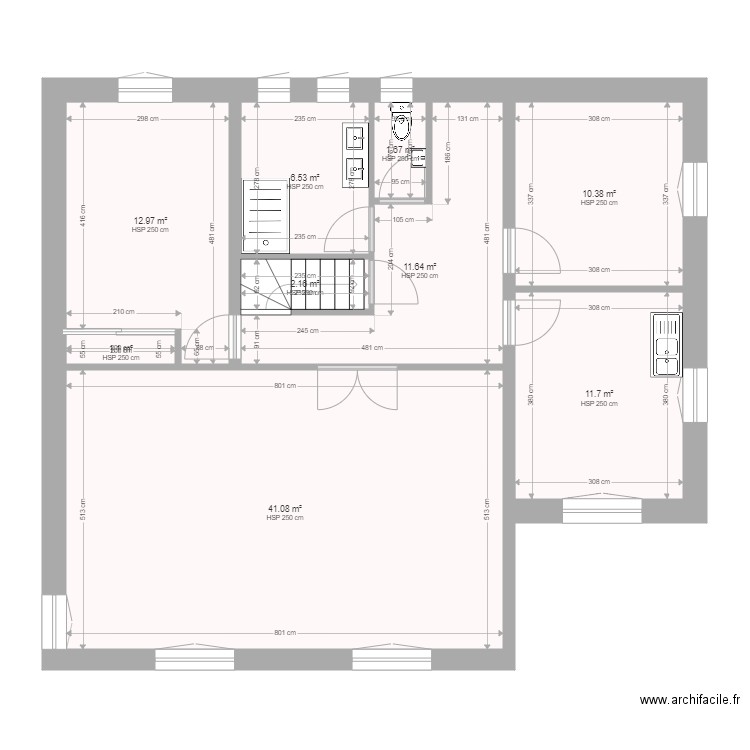 RAOBISON PERRIGNY RDC  ESQUISSE. Plan de 0 pièce et 0 m2