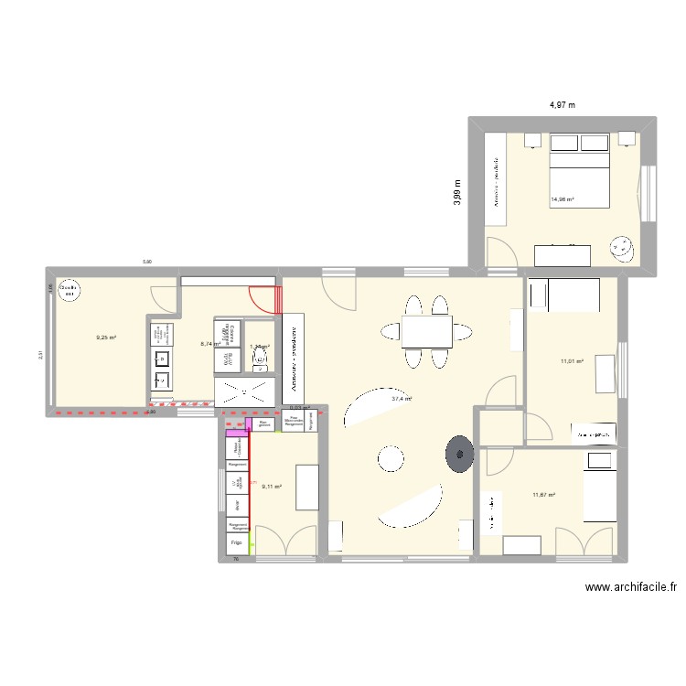 21/04 ESSAI NORD essai 1. Plan de 9 pièces et 103 m2