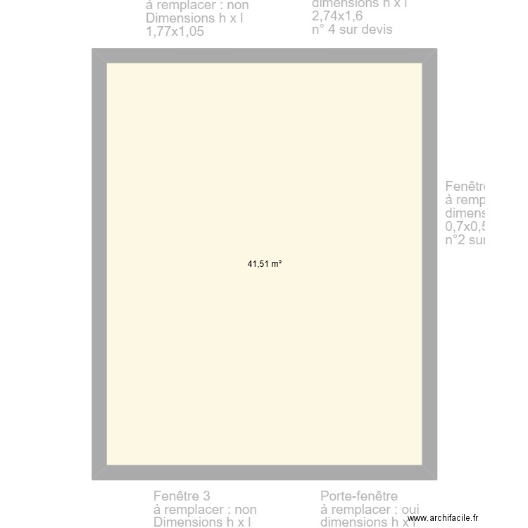 Aubin Etage. Plan de 4 pièces et 82 m2