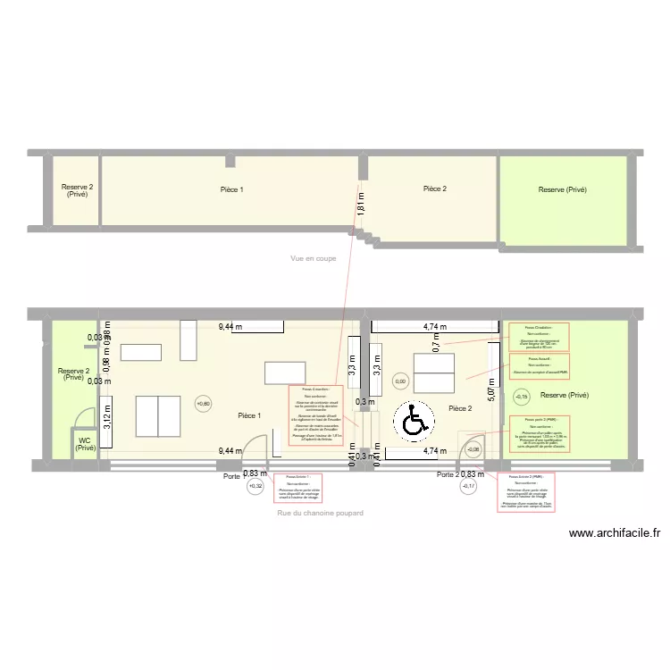 Fleuriste BOURGEON av travaux. Plan de 7  et 162 m²