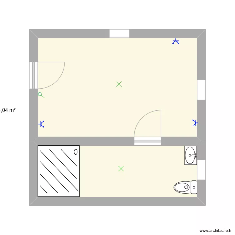 MIO. Plan de 2  et 21 m²