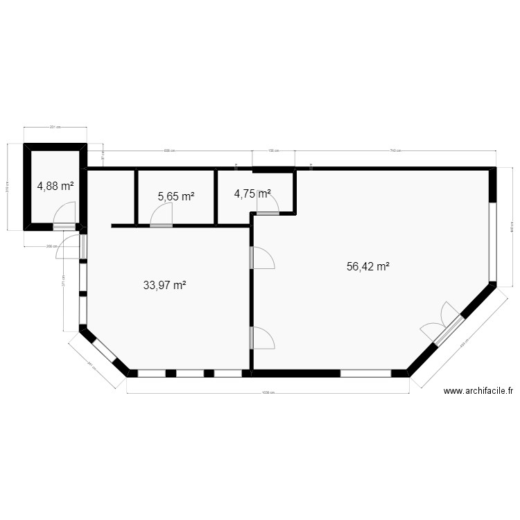 LA VALETTE SUD AVANT TRAVAUX. Plan de 5 pièces et 106 m2