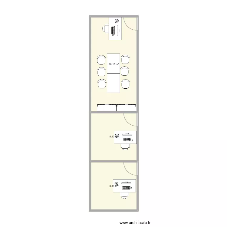 Bureau sous sol. Plan de 3 pièces et 32 m² Bureau sous sol. Plan de 3 pièces et 32 m²