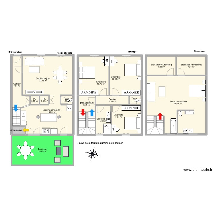 CAPPELLACCI. Plan de 21 pièces et 206 m2